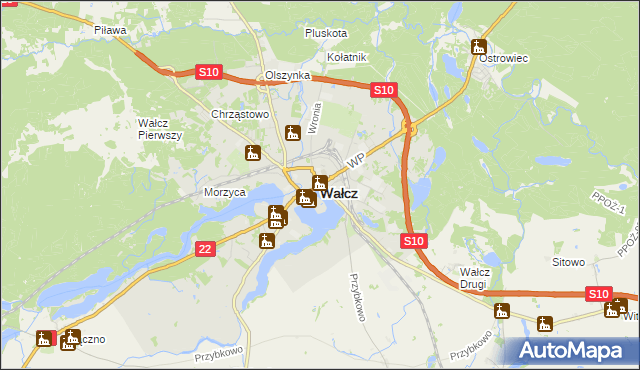 mapa Wałcz, Wałcz na mapie Targeo