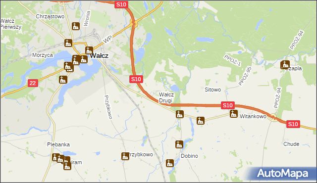 mapa Wałcz Drugi, Wałcz Drugi na mapie Targeo