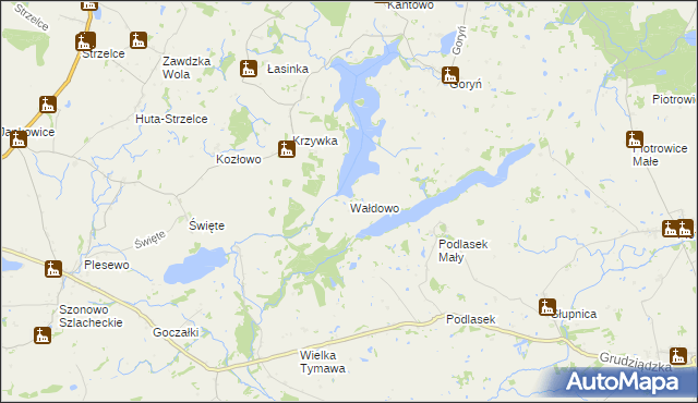 mapa Wałdowo gmina Kisielice, Wałdowo gmina Kisielice na mapie Targeo