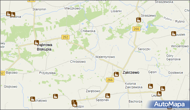 mapa Walentynowo gmina Dąbrowa Biskupia, Walentynowo gmina Dąbrowa Biskupia na mapie Targeo