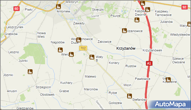 mapa Wały B, Wały B na mapie Targeo