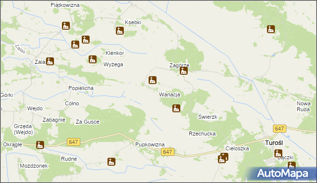 mapa Wanacja, Wanacja na mapie Targeo