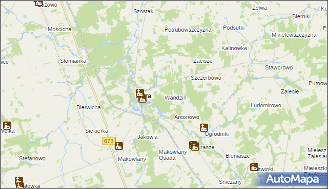mapa Wandzin gmina Sidra, Wandzin gmina Sidra na mapie Targeo