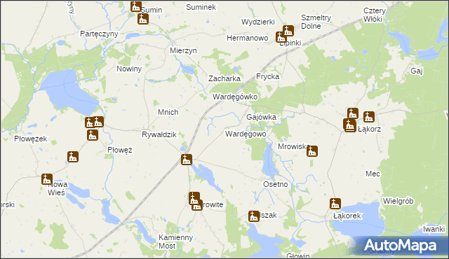 mapa Wardęgowo, Wardęgowo na mapie Targeo