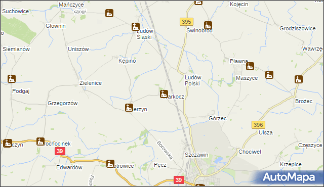 mapa Warkocz gmina Strzelin, Warkocz gmina Strzelin na mapie Targeo