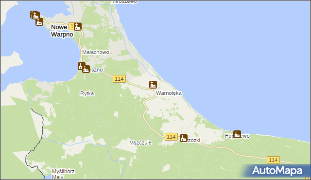 mapa Warnołęka, Warnołęka na mapie Targeo