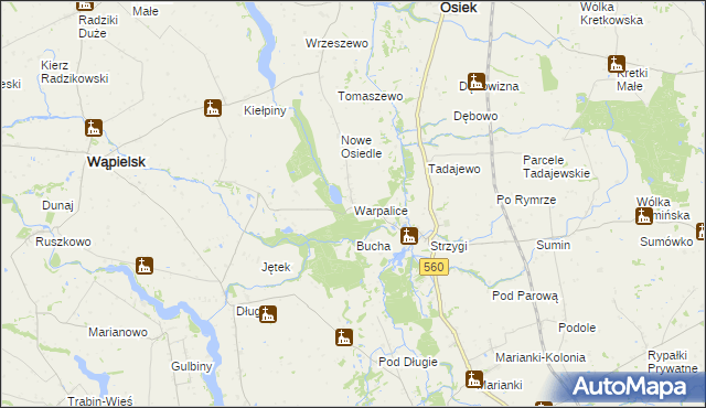 mapa Warpalice, Warpalice na mapie Targeo