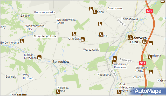 mapa Warszawiaki, Warszawiaki na mapie Targeo