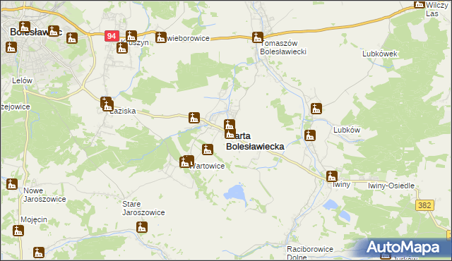 mapa Warta Bolesławiecka, Warta Bolesławiecka na mapie Targeo