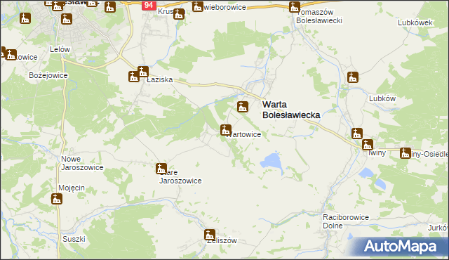 mapa Wartowice, Wartowice na mapie Targeo