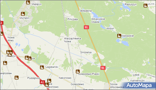 mapa Warząchewka Królewska, Warząchewka Królewska na mapie Targeo