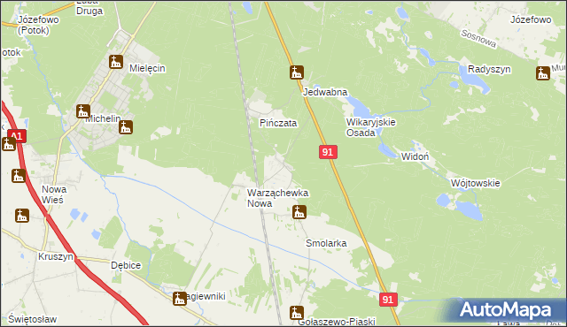 mapa Warząchewka Polska, Warząchewka Polska na mapie Targeo