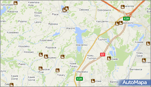 mapa Warzenko, Warzenko na mapie Targeo