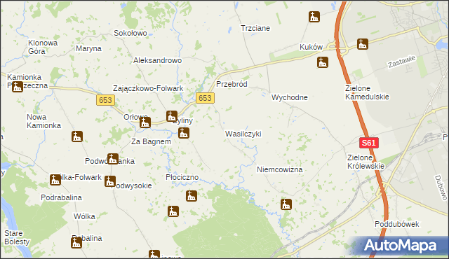 mapa Wasilczyki, Wasilczyki na mapie Targeo