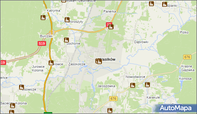 mapa Wasilków, Wasilków na mapie Targeo