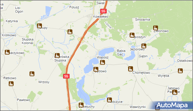 mapa Wąsosz gmina Szubin, Wąsosz gmina Szubin na mapie Targeo