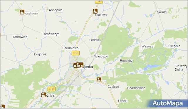 mapa Wąsoszki, Wąsoszki na mapie Targeo