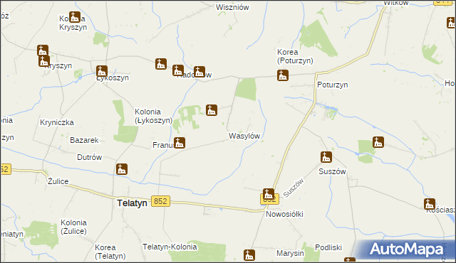 mapa Wasylów gmina Telatyn, Wasylów gmina Telatyn na mapie Targeo