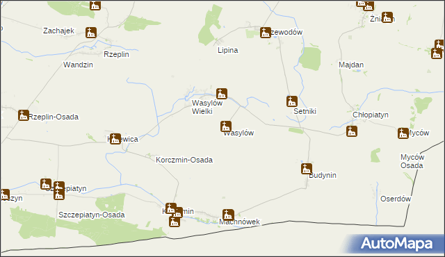 mapa Wasylów gmina Ulhówek, Wasylów gmina Ulhówek na mapie Targeo