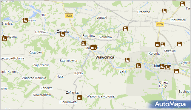 mapa Wąwolnica powiat puławski, Wąwolnica powiat puławski na mapie Targeo