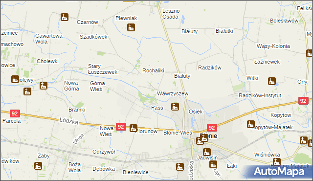 mapa Wawrzyszew, Wawrzyszew na mapie Targeo