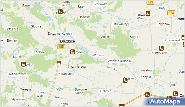 mapa Wdowin, Wdowin na mapie Targeo