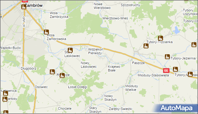 mapa Wdziękoń Drugi, Wdziękoń Drugi na mapie Targeo