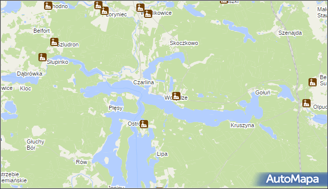 mapa Wdzydze, Wdzydze na mapie Targeo
