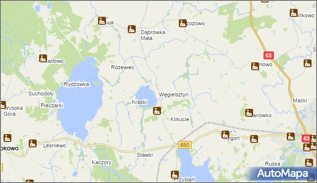 mapa Węgielsztyn, Węgielsztyn na mapie Targeo