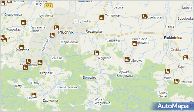 mapa Węgierka, Węgierka na mapie Targeo