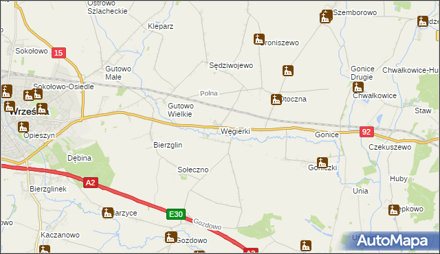 mapa Węgierki, Węgierki na mapie Targeo