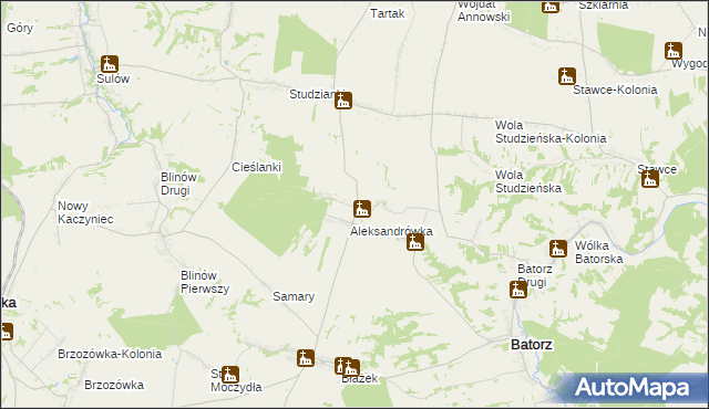 mapa Węglinek gmina Batorz, Węglinek gmina Batorz na mapie Targeo