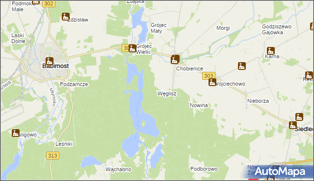 mapa Węglisz, Węglisz na mapie Targeo