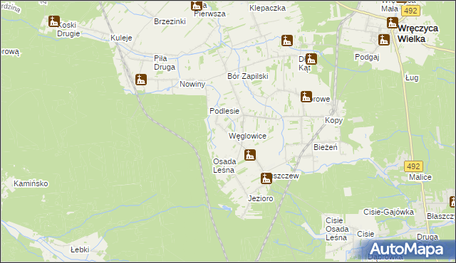 mapa Węglowice, Węglowice na mapie Targeo