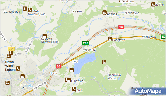 mapa Węgornia, Węgornia na mapie Targeo