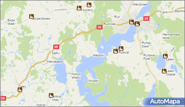 mapa Wejdyki, Wejdyki na mapie Targeo