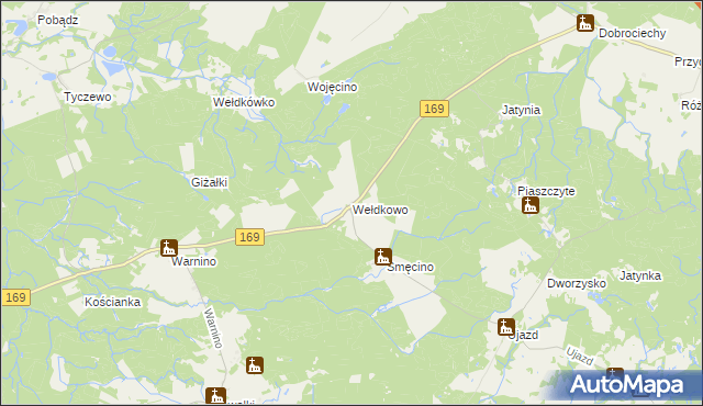 mapa Wełdkowo, Wełdkowo na mapie Targeo