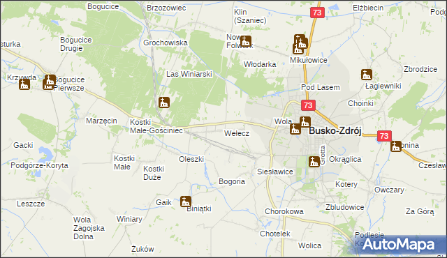 mapa Wełecz, Wełecz na mapie Targeo