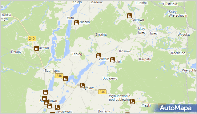 mapa Wełpin, Wełpin na mapie Targeo