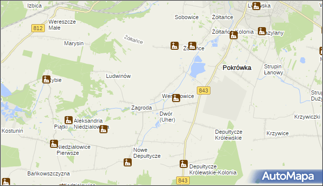 mapa Weremowice, Weremowice na mapie Targeo