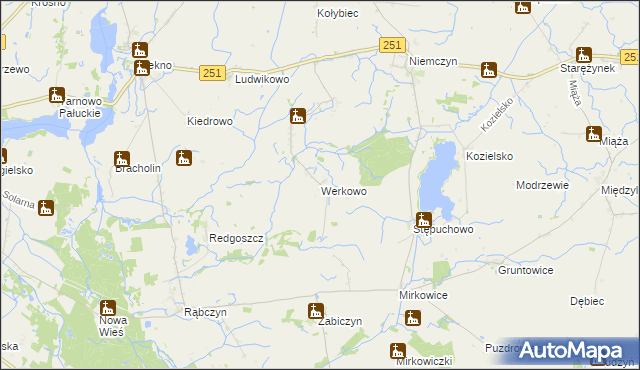 mapa Werkowo, Werkowo na mapie Targeo