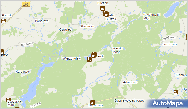 mapa Wersk, Wersk na mapie Targeo