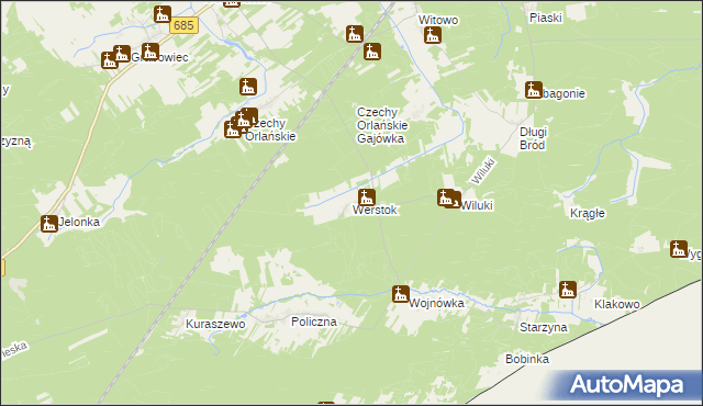 mapa Werstok, Werstok na mapie Targeo