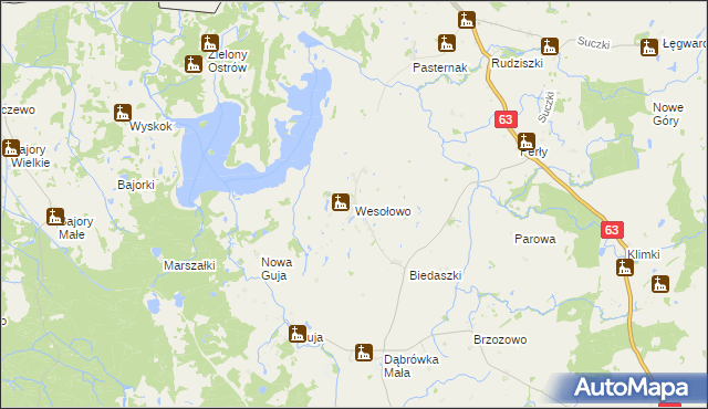 mapa Wesołowo gmina Węgorzewo, Wesołowo gmina Węgorzewo na mapie Targeo