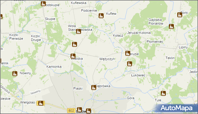 mapa Wężyczyn, Wężyczyn na mapie Targeo