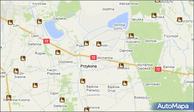 mapa Wichertów, Wichertów na mapie Targeo