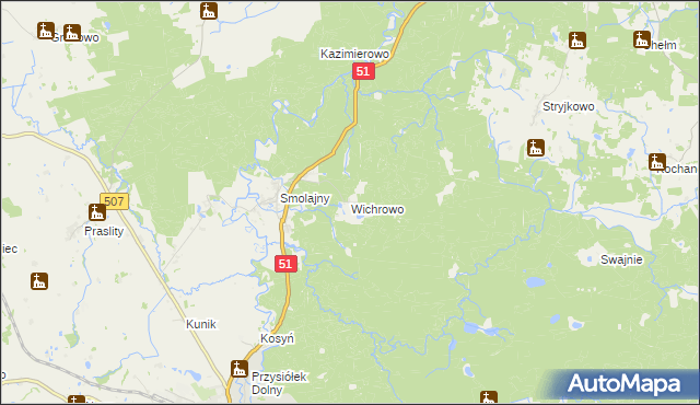 mapa Wichrowo, Wichrowo na mapie Targeo