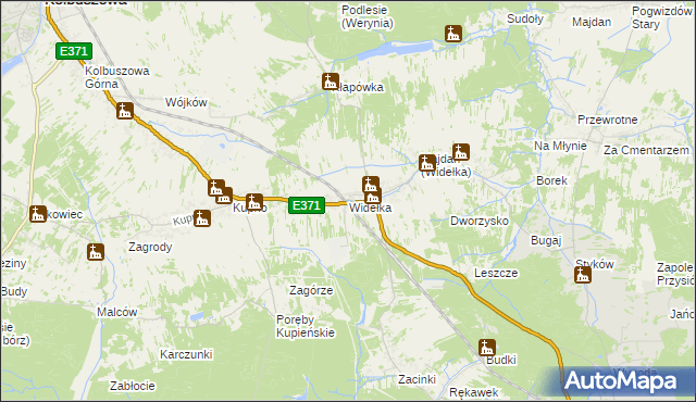 mapa Widełka, Widełka na mapie Targeo