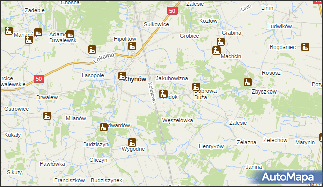 mapa Widok gmina Chynów, Widok gmina Chynów na mapie Targeo