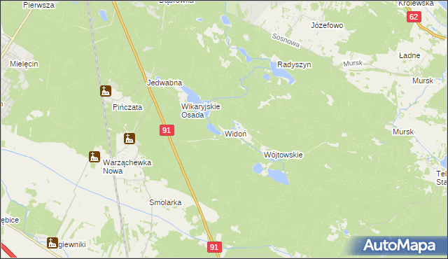 mapa Widoń, Widoń na mapie Targeo